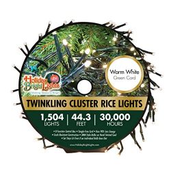 Holiday Bright Lights Christmas Twinkling Cluster Rice Light Reel