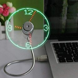 OnetwoUSB LED Clock Fan with Real Time Display Function