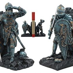 Ebros Medieval Dragon Heraldry Knight Bookends Statue