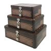 Fifriver American Flag Decorative Storage Box Metal