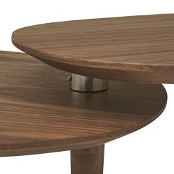 Rivet Allyson Mid-Century Two-Shelf Adjustable Coffee Table