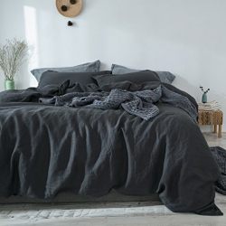 PHF Pure Linen Duvet Cover Set Luxurious Soft