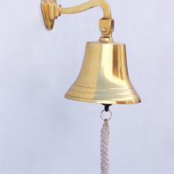 Brass Hanging Ship's Bell 9" - Brass Bell - Decorative Brass Bell