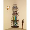4-Shelf Corner Bookcase Cappuccino and Copper