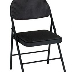 COSCO XL Comfort Folding Chair Black Fabric (4-pack)