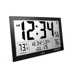 Marathon Slim Atomic Full Calendar Clock