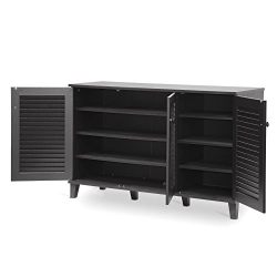 Baxton Studio Warren Shoe-Storage Cabinet, Espresso