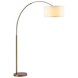 Rivet Brass Arc Floor Lamp, 76"H, With Bulb
