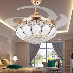 TiptonLight Modern Crystal Chandelier Ceiling Fan Lamp