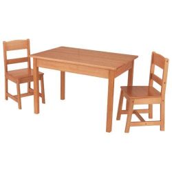 KidKraft Rectangle Table And 2 Chair Set - Natural