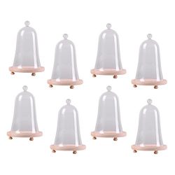 Flameer 8-Pack Decorative Clear Glass Cloche Bell