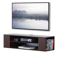 FITUEYES Wall Mounted Audio/Video Console Wood Grain