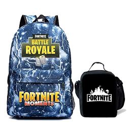 Kids Fortnite Backpack + Lunch Box School Bookbag