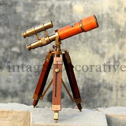 Arsh Nautical Leather Covered Brass Telescope