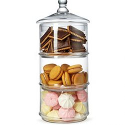 MyGift 16 inch 3 Tier Stacking Apothecary Jars