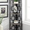 Weathered Grey Oak Finish Black Metal Wall Corner