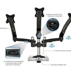 Triple Desk Monitor Mount for LCD and LED Computer