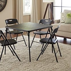 Cosco 5-Piece Folding Table and Chair Set, Black