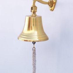 Brass Hanging Ship's Bell 9" - Brass Bell - Decorative Brass Bell