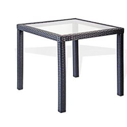 Patio Resin Outdoor Wicker Square 31.5 Inches Dining Table