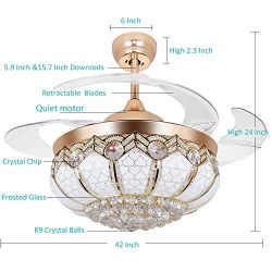 TiptonLight Modern Crystal Chandelier Ceiling Fan Lamp