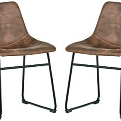 Rivet Mid-Century 2-Pack Microfiber Chairs, 30.5"H, Brown