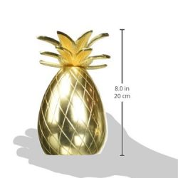8 Oak Lane Finish Pineapple Bookends Set of 2 8.5" x 4, Gold