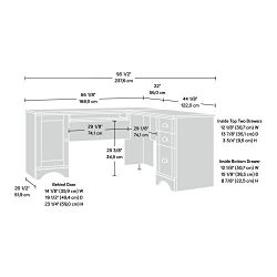 Sauder Harbor View Computer Desk,Salt Oak Finish