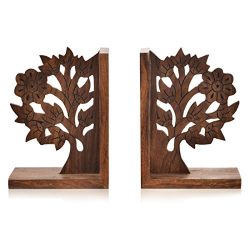 ExclusiveLane Wooden Tree Life Book End in Sheesham Wood