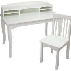KidKraft Avalon Desk with Hutch and Chair - White