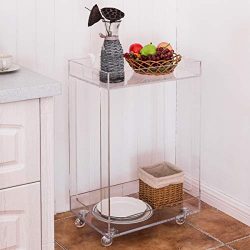 Tier Acrylic Clear Home Kitchen Rolling Serving Cart
