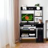 Computer Workstation with Storage Bookcase