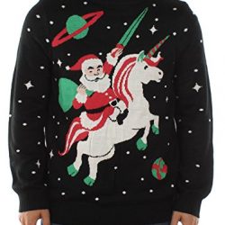 Tipsy Elves Men's Santa Unicorn Christmas Sweater Large