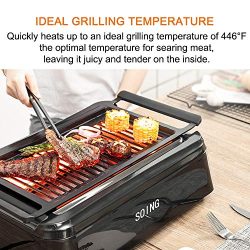 Soing Indoor Smoke-less Grilll, Heating Electric Tabletop Grill