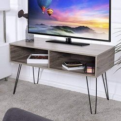 Tangkula 42" TV Stand Home Retro W/Metal Hairpin Legs Media Console