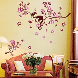 Art Decor Mural Room Decal Peach Blossom Flowers