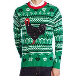 Blizzard Bay Men's Black Rooster Ugly Christmas Sweater