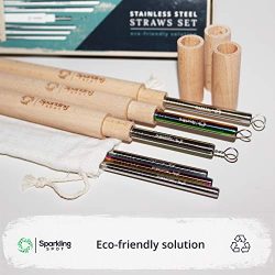 Reusable Straws by Sparkling Spot - Eco friendly, Stainless Steel
