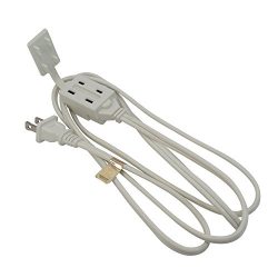 6Ft 3-Outlet Power Extension Cord White 16AWG/2