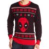 Marvel Men's Deadpool Sweater,Black/Red,XX-Large