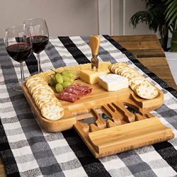 Beautiful Bamboo Cheese Board & Knife Set For Mom