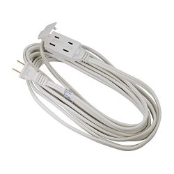 Otimo 15 Ft 3-Outlet Power Extension Cord 16/2, White