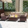 Outdoor Rattan Wicker Sofa Comfortable Cushioned Seat