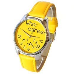 ZIZ Yellow Who Cares Watch, Quartz Analog Watch