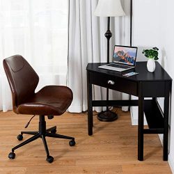 Corner Desk with Height Adjustable Ergonomic Swivel Chair
