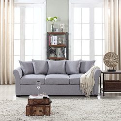 Classic and Traditional Ultra Comfortable Linen Fabric Sofa