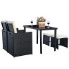 Tangkula Patio Furniture Outdoor Wicker Rattan Dining Set