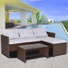 Tangkula Patio Conversation Set (Dark Brown)