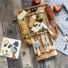 Jalz-Jalz Cheese Board Set With Cutlery, Marble panel Wood