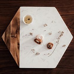 TOPHOME Cheese Board Versatile Hexagon Marble